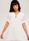 Button Detail Tunic, Cream, large