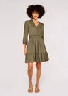 Diamond Jacquard Mini Dress, Khaki, large