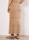 Pointelle Knit Maxi Skirt, Stone, large