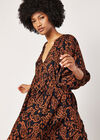 Ikat Sarasa Tiered Mini Dress, Rust, large