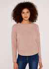 Textured Knit Jumper, Pink, large