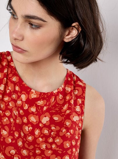 Tie Back Leopard Print Top