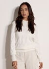 Pom Pointelle Knit Jumper, Cream, large
