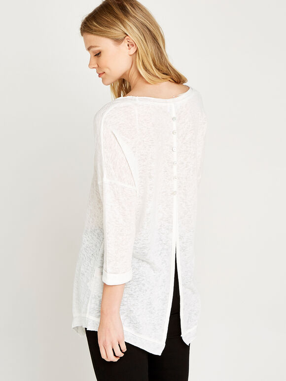 Hankyhem Open Back Top, Cream, large