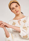 Embroidery Side Tie Dress, Cream, large