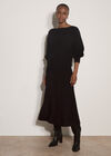 Ribbed Knit Batwing Jumper, Black, large