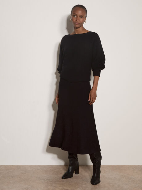 Ribbed Knit Batwing Jumper