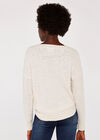 Knitted Grown On Sleeve Jumper, Cream, large