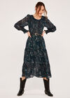 Leopard Print Midi Dress, Green, large