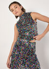 Rainbow Sequin Top, Black, large