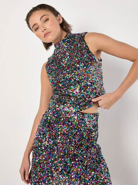 Rainbow Sequin Top