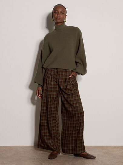 Ribbed Knit Batwing Cape Jumper