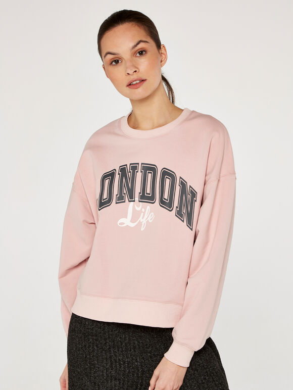 London Life Sweatshirt, Pink, large