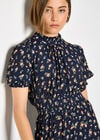 Ditsy Floral Ruffle Mini Dress, Navy, large