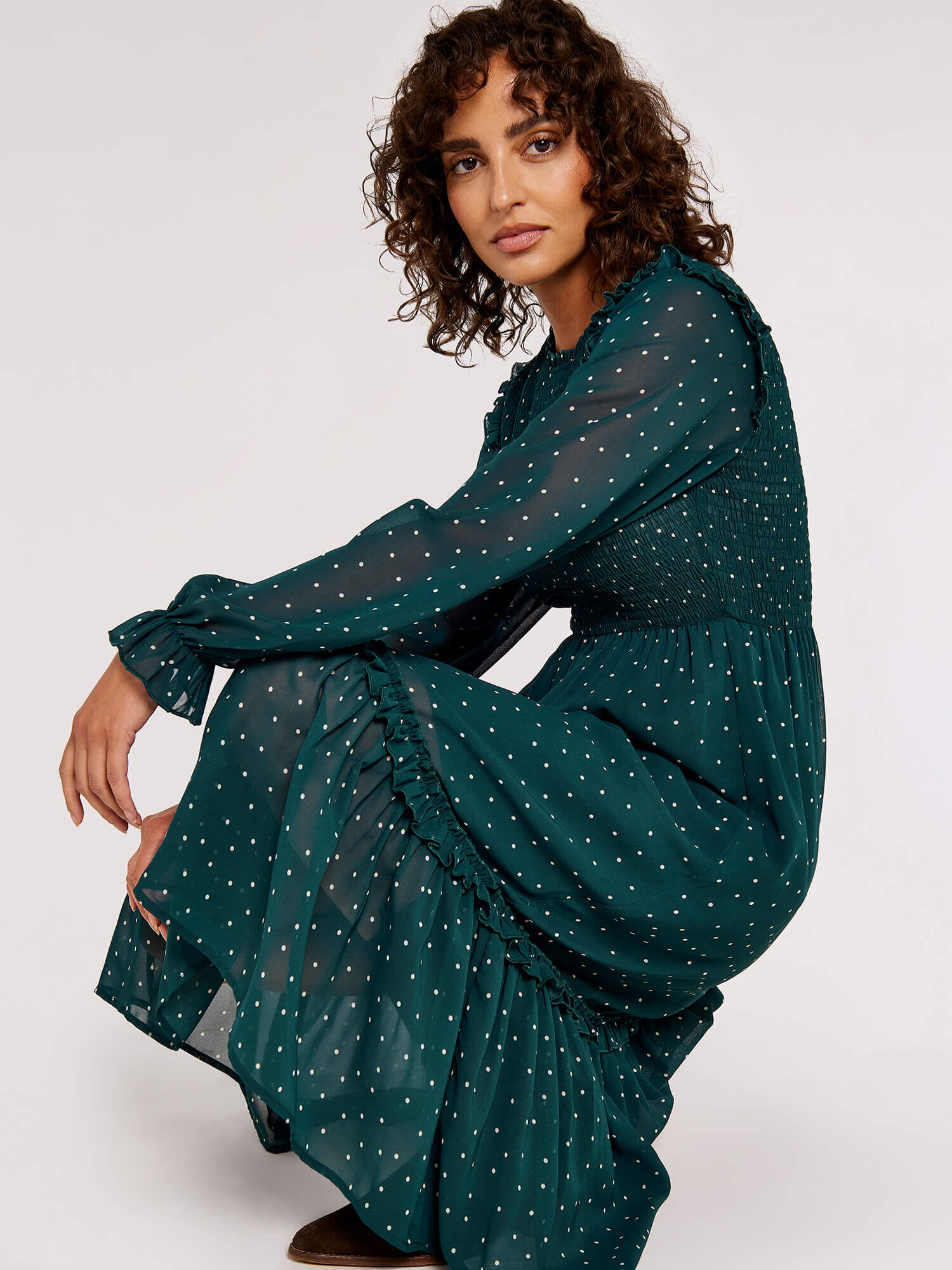 Smocked sales midi dress