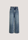 Maca Stud Embellished Wide Leg Jeans, Blue, large
