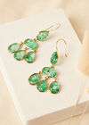 Green Stone Chandelier Earrings, Green, large