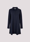 Polo A-Line Mini Dress, Navy, large