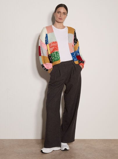 Hand-Crochet Colour Block Cardigan