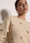 Floral Embroidered Jumper, Stone, large