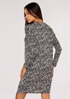 Zebra Cocoon Mini Dress, Grey, large
