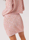 Multi-Coloured Marl Knit Mini Skirt, Pink, large