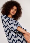 Chevron Stripe Batwing Top, Grey, large