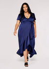 Curve Ruffle Wrap Maxi Dress, Navy, large