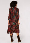 Patchwork Ditsy Midi Dress, Black, large