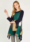 Colour Block Mesh Jersey Top, Green, large