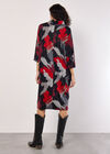 Paint Splash Cocoon Midi Dress, Red, large
