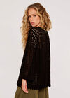 Square Crochet Cardigan, Black, large