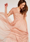 Sequin Tulle Maxi Dress, Pink, large