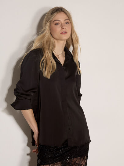 Oversized Satin Shirt