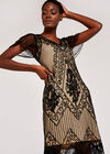 Embellished Tassel Dress, Stone, large