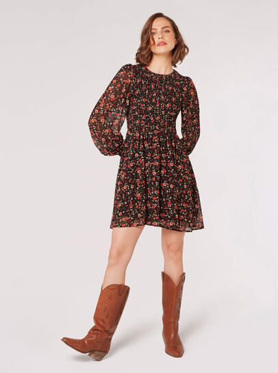 Ditsy Floral Smocked Mini Dress