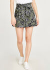 Abstract Floral Print Shorts, Khaki, large