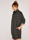 Jacquard Cocoon Mini Dress, Black, large