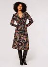 Colourful  Paisley Midi Dress, Black, large