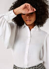 Balloon Sleeve Shirt, White, large