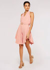 Halterneck Mini Dress, Pink, large