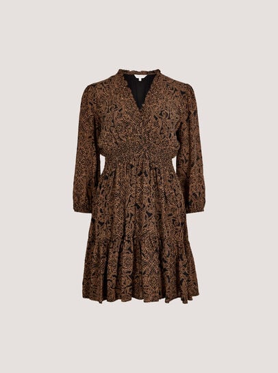Paisley Ruffle Soft Mini Dress