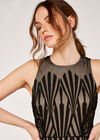 Embroidered Maxi Dress, Black, large