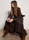 Ruffle Tiered Maxi Skirt, Brown, large