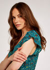 Floral Maxi Dress with Lace Detail, Green, large