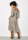 Ditsy Floral Smocked Midi Dress, Khaki, large