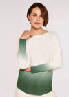 Ombre Batwing Jumper, Green, large