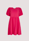 Puff Sleeve Mini Dress, Pink, large