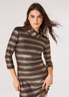 Metallic Stripe Shift Mini Dress, Black, large