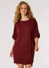 Soft Touch Batwing Mini Dress , Burgundy, large